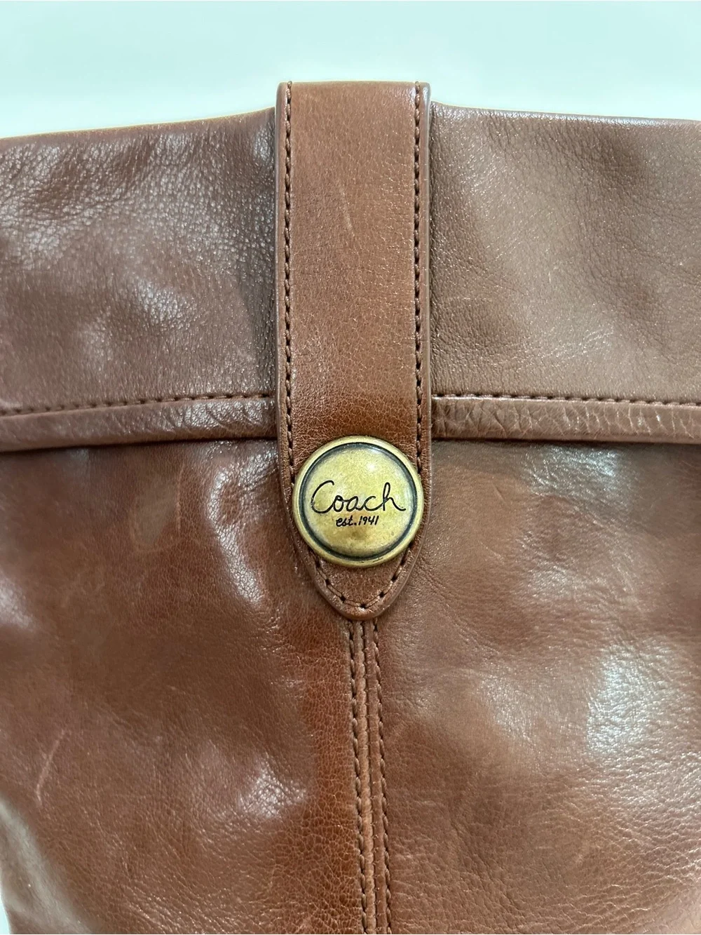 Coach Fayth Leather Riding Boot Chestnut Brown Size 7 B Classic Old Money